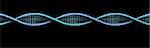 Spiral DNA code helix isolated on black background
