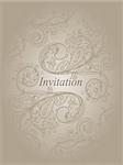 vector invitation template with abstract  floral pattern