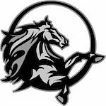 Graphic Mascot Image of a Mustang Bronco Horse