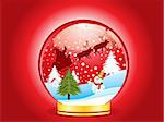 abstract christmas globe  with ice man vector illustration