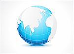 abstract blue globe vector illustration