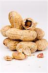Pile of peanuts isolated on a white background.