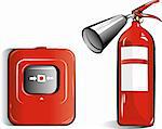 Drawing of the co2 fire extinguisher, vector illustration