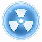 Radioactive icon ice, isolated on white background.