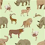 Seamless illustration depicting wild animals