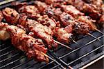 barbecue sticks with marinated pork