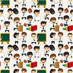 seamless cartoon office worker pattern