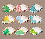 Cartoon dinosaur Stickers Label