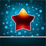 Red star on blue abstract Happy New Year. EPS 8 vector file included