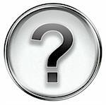 question symbol icon grey, isolated on white background