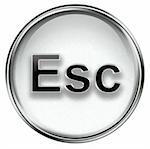 Esc icon grey, isolated on white background