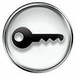 Key icon grey, isolated on white background