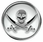 Pirate icon grey, isolated on white background.
