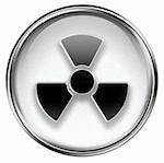 Radioactive icon grey, isolated on white background.