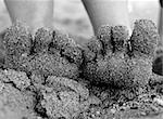 photograph of the woman's feet in foreground