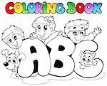 Coloring book school ABC letters - vector illustration.