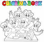 Coloring book school cartoons 3 - vector illustration.