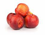 Juicy peaches on a white background
