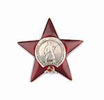 The medal of soviet heroes isolated over white background