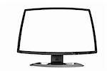 futuristic monitor on white with blank screen