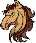 Cartoon Mascot Icon of a Mustang Bronco Horse