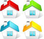 Set of  colored house icons