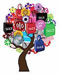 Vector illustration of a sale tree