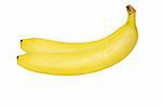 two mature bananas insulated on white background