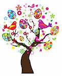 Vector illustration of Easter tree