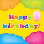 Card Happy Birthday, Vector Illustration