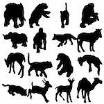 vector silhouettes of a painting of the animal