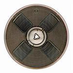 Vintage magnetic audio reel, isolated.