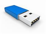 3d usb stick blue memory plug data