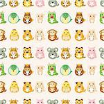 Chinese Zodiac animal  seamless pattern