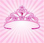 Beautiful shining  princess crown on radial background
