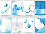 Vector blue brochure design set