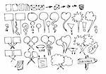 hand drawn dialog icons isolated on the white background