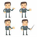 set of funny cartoon businessman in various poses for use in presentations, etc.