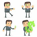 set of funny cartoon businessman in various poses for use in presentations, etc.