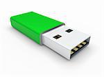 3d usb stick green memory plug data