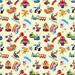 cartoon playground seamless pattern