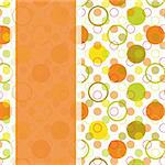 vintage card design with colorful polka dot seamless pattern