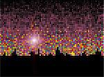 Abstract sparkling colorful city night light background