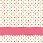 Pink flower polka dot seamless pattern with pink ribbon