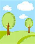 stylized trees vector background