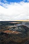 The Kroflustod lava fields of the 1984 eruption of the Krafla Volcano. The solidified magma and lava is still hot, and provide a spectacular barren  view