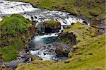 A cascaded waterfal near the famous Skogar foss on the south coast of Iceland