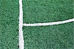 Fake grass soccer field with line