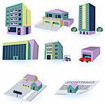 Set of 8 different Real Estate icons.