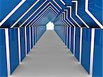 3d house tunnel blue home estate business